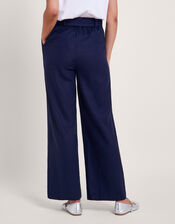 Mabel Short-Length Tie Trousers, Blue (NAVY), large