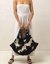 One Hundred Stars Stork Print Slouch Bag, , large