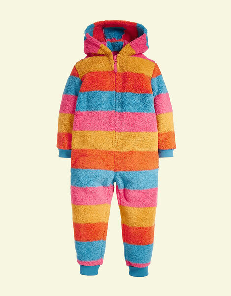 Frugi Big Ted Fleece Snuggle Suit, Multi (MULTI), large