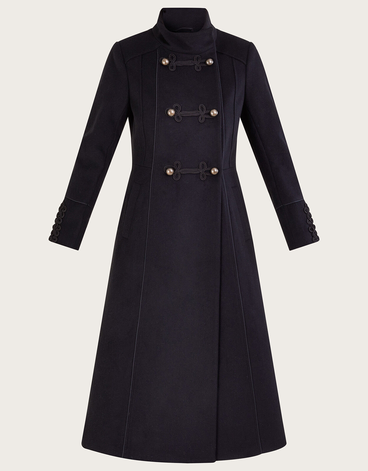 Black long military coat online