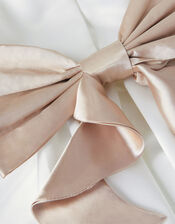 Baby Angelica Satin Bow Dress, Ivory (IVORY), large