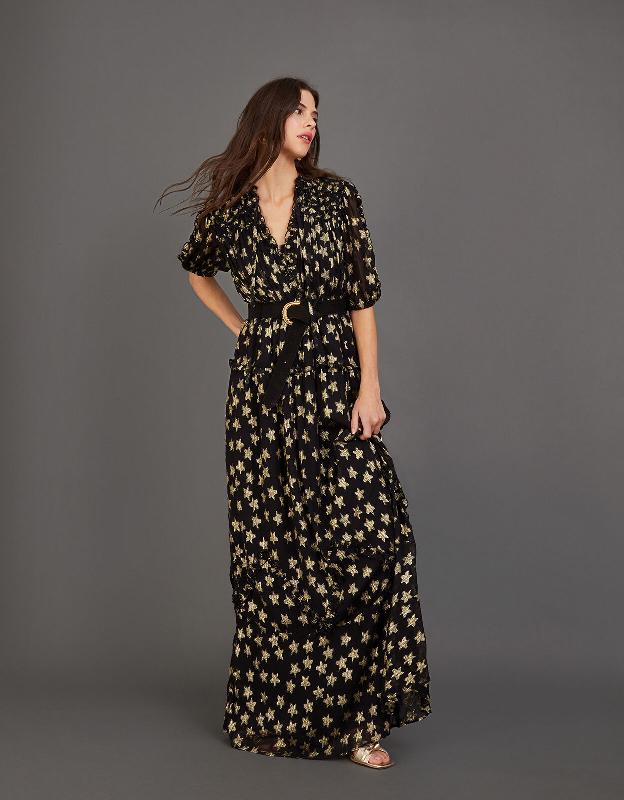 Serenity Star Maxi Dress Black
