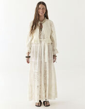 Maison Hotel Lilibet Broderie Maxi Dress, White (OFF WHITE), large