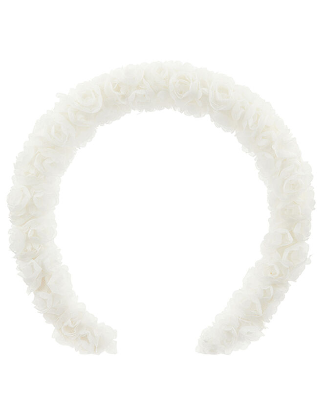 Ianthe Rosette Padded Headband, Ivory (IVORY), large