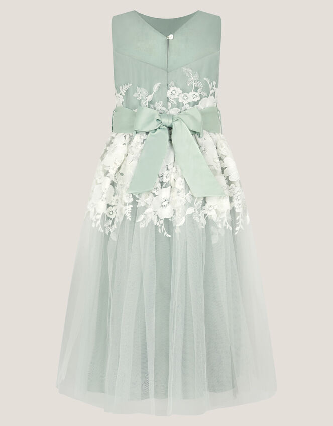 Felicity Floral Embroidered Mesh Dress, Green (SAGE), large