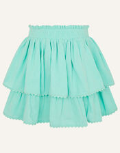 Frill Top and Skirt Set , Blue (AQUA), large