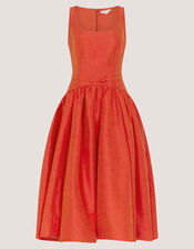 monsoon fusion orange dress Mila Fit and Flare Midi Dress Orange | Evening Dresses
