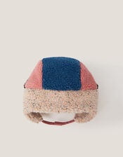 Colourblock Borg Trapper Hat, Multi (MULTI), large