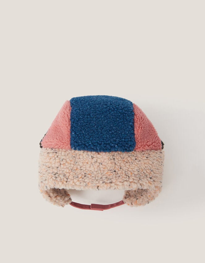 Colourblock Borg Trapper Hat, Multi (MULTI), large