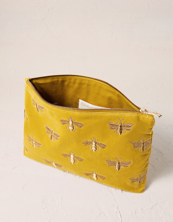 Elizabeth Scarlett Large Honeybee Velvet Pouch, , large