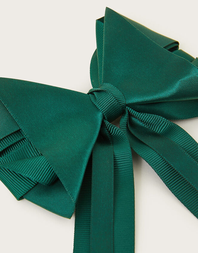 School Ruffle Bow Tie Hair Clip, , large
