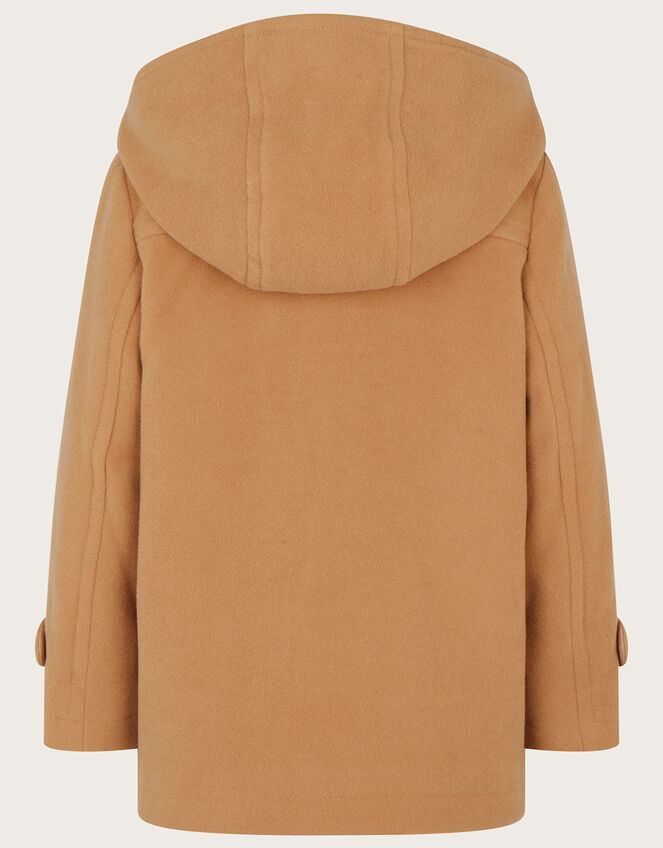 Double Breasted Peacoat with Hood, Camel (CAMEL), large