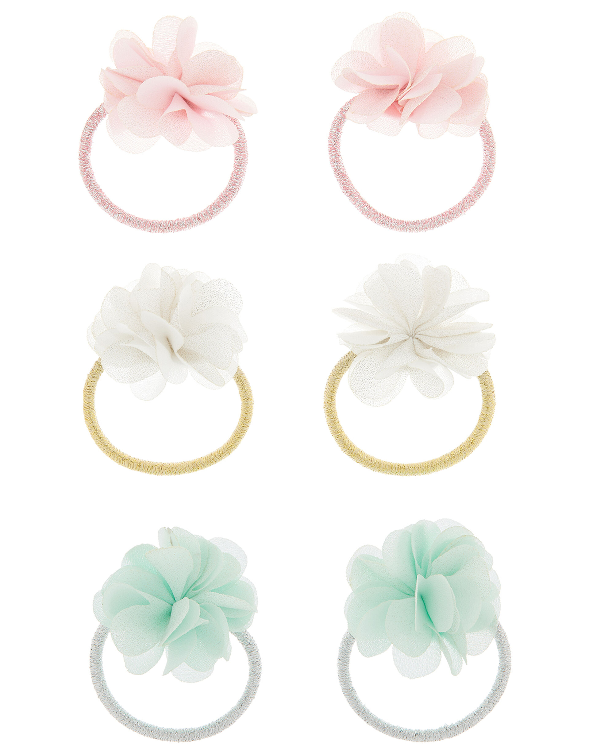 Shimmery Floral Hair Band Set, , large