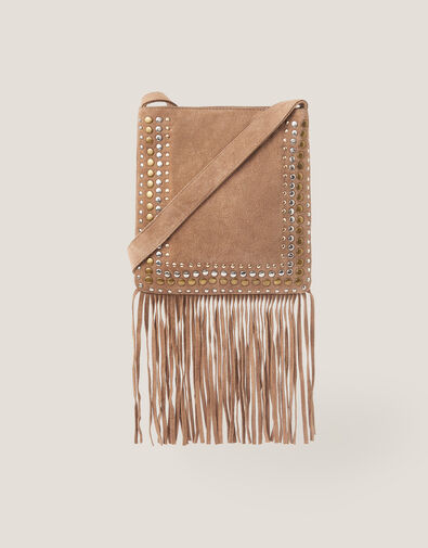 Opal Suede Fringe Crossbody Bag, , large