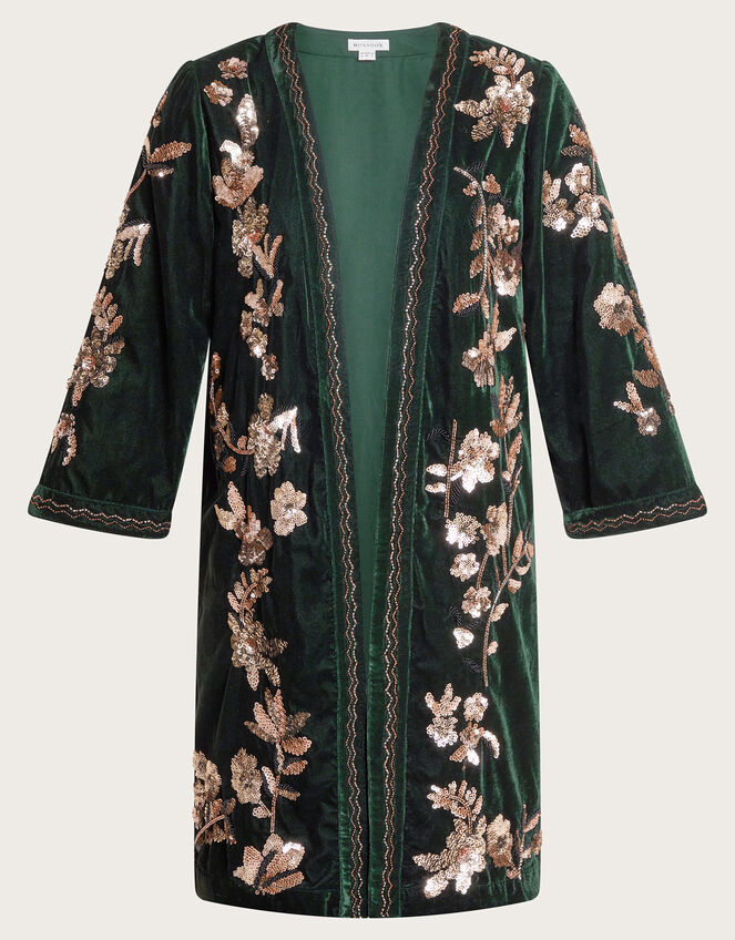 Kiara Velvet Kimono Green