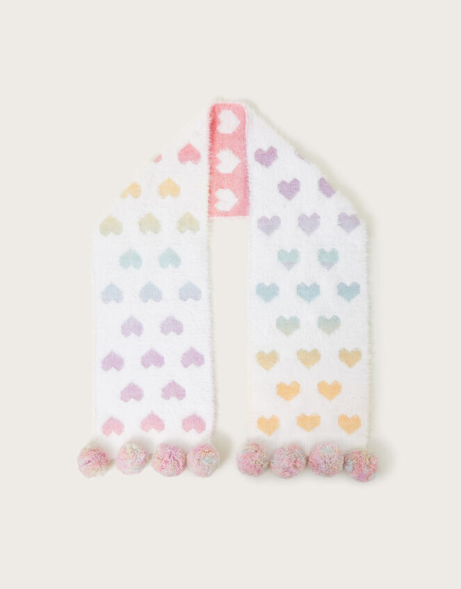 Neon Hearts Fluffy Scarf, , large