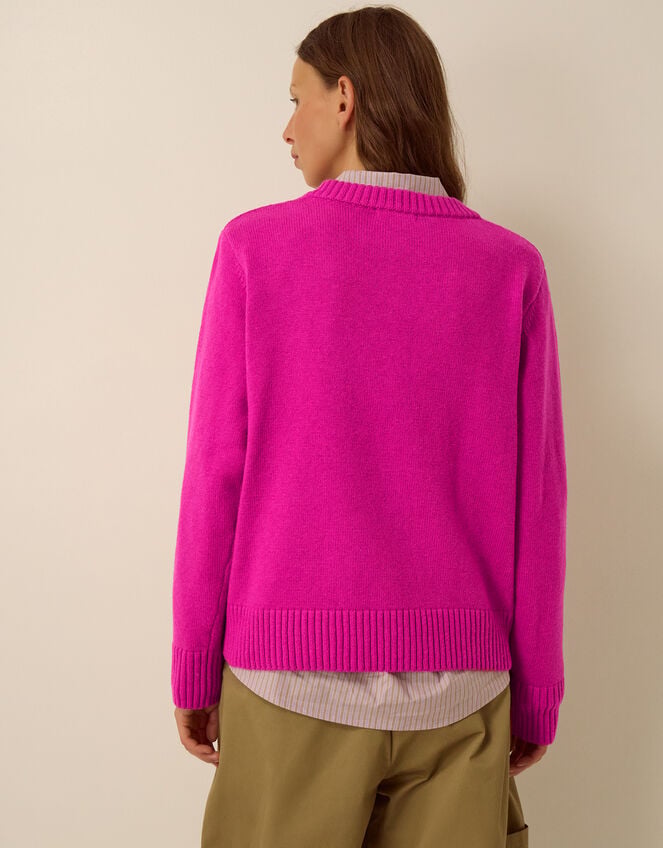 Venus V-Neck Jumper, Pink (MAGENTA), large