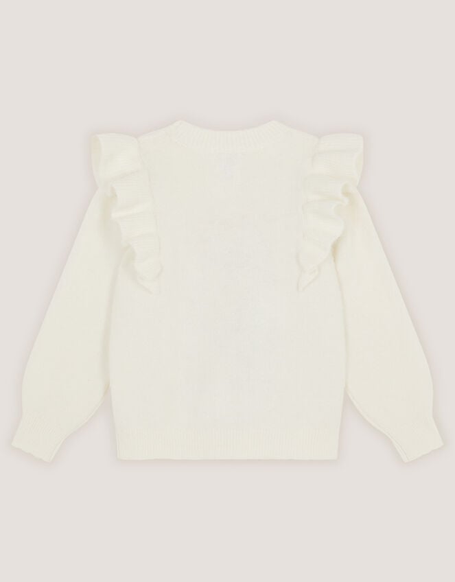 Embellished Penguin Knit Jumper, Ivory (IVORY), large