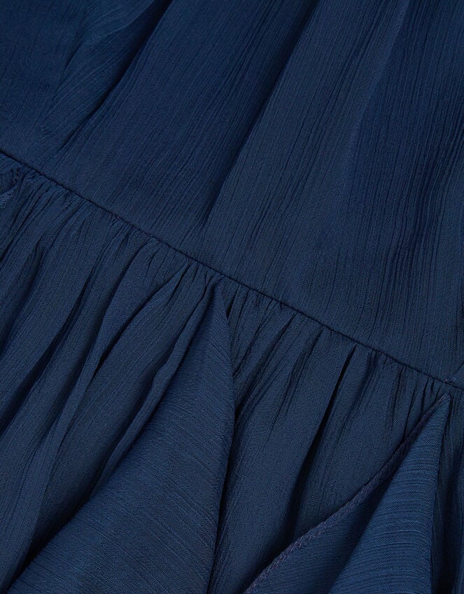 Arizona Halter Ruffle Prom Dress, Blue (NAVY), large
