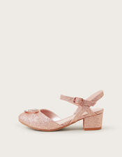 Diamante Heart Glitter Heels, Pink (PINK), large