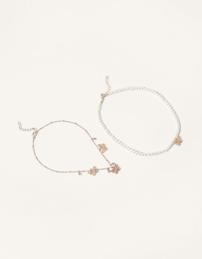 Butterfly Pearl Necklace Set, , large