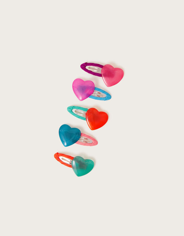 Love Heart Hair Clips 5 Pack, , large