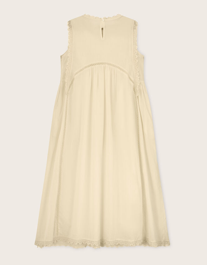 East Winnie Broderie Cotton Dress, White (WARM IVORY), large
