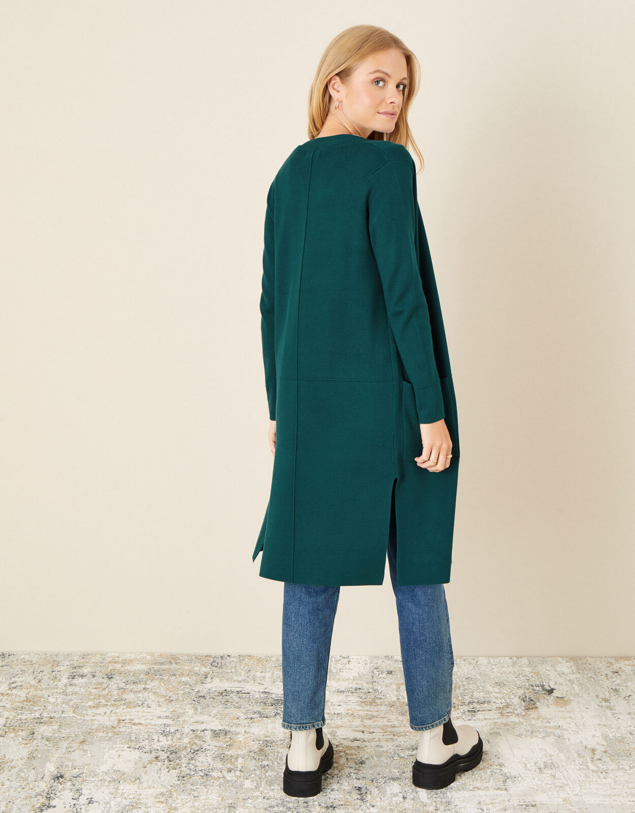 Longline Coatigan Teal