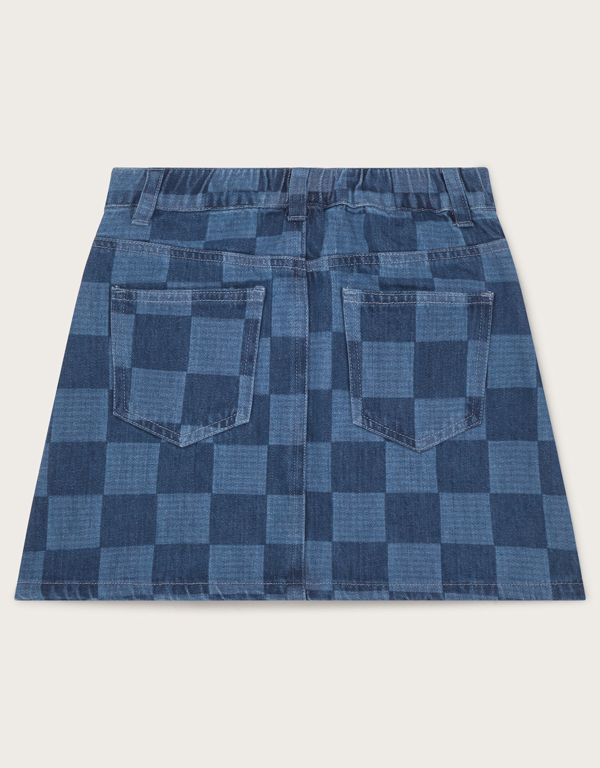 Denim Checkerboard Mini Skirt Blue Girls Skirts Monsoon Global
