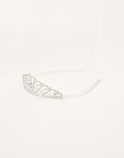 Jewel Flower Diamante Tiara, , large