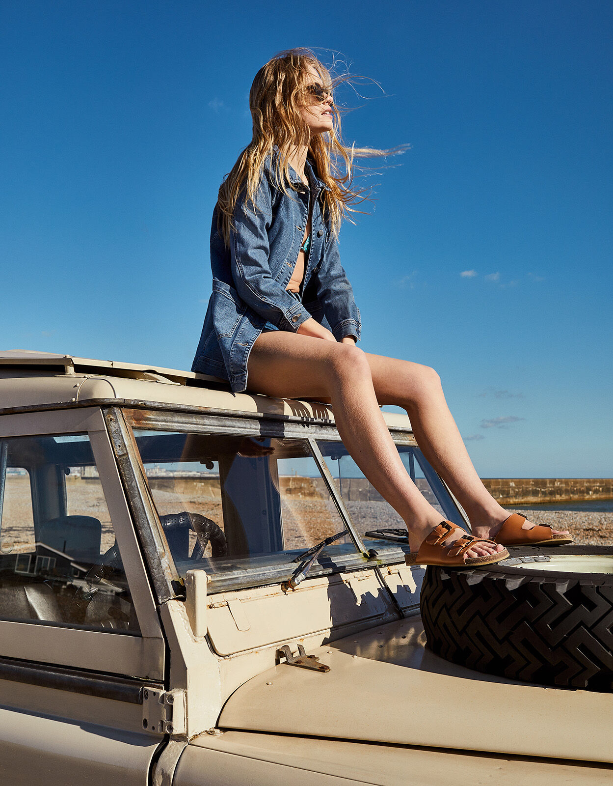 Longline Denim Jacket Blue | Women's 