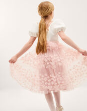 Laura Appliqué Flower Scuba Dress, Pink (DUSKY PINK), large