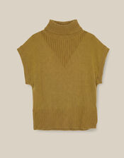 Fay High Neck Knit Tank, Green (CHARTREUSE), large