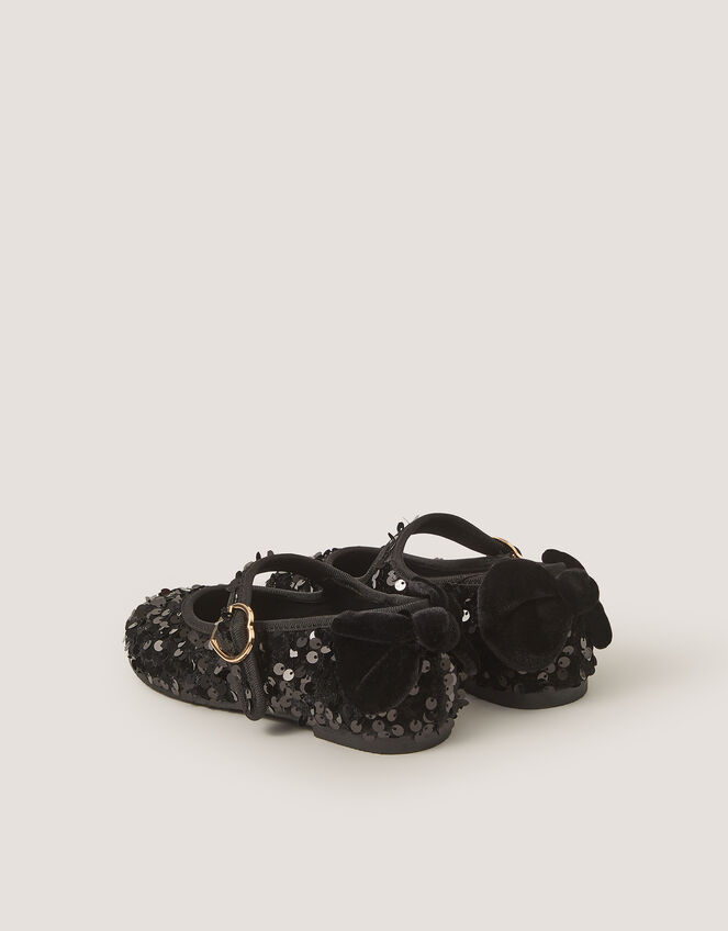 Sequin Mary Jane Ballet Flats, Black (BLACK), large