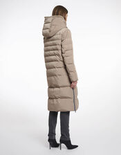 Rino & Pelle Keila Faux Fur Lined Long Puffer Coat, TOFFEE, large