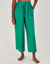 Plain Wide Leg Trim Trousers in LENZING™ ECOVERO™, Blue (TURQUOISE), large