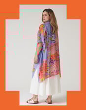 One Hundred Stars Crane Print Throwover Jacket, , large