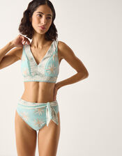 Tashie Sun Print Bikini Top, Blue (AQUA), large