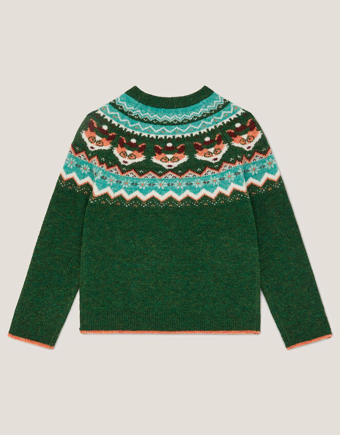 Fox Fair Isle Jumper, Green (GREEN), large