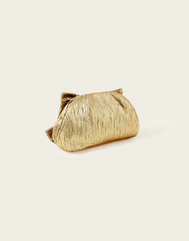 Oversized Bow Metallic Bag, , large