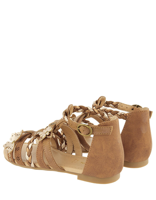 Butterfly Strappy Sandals, Tan (TAN), large