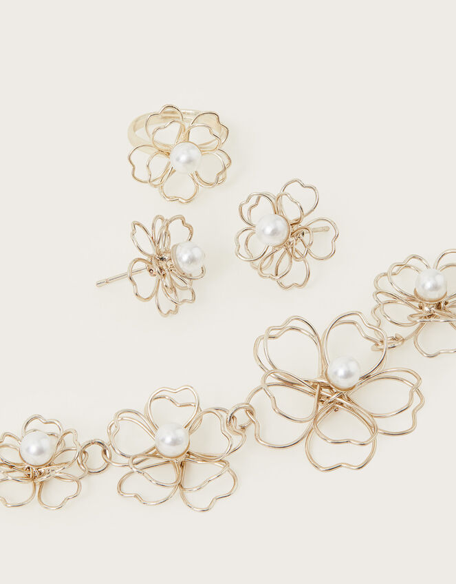 Rya Wire Flower Jewellery Set, , large