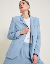 Sabrina Single-Breasted Blazer , Blue (BLUE), large