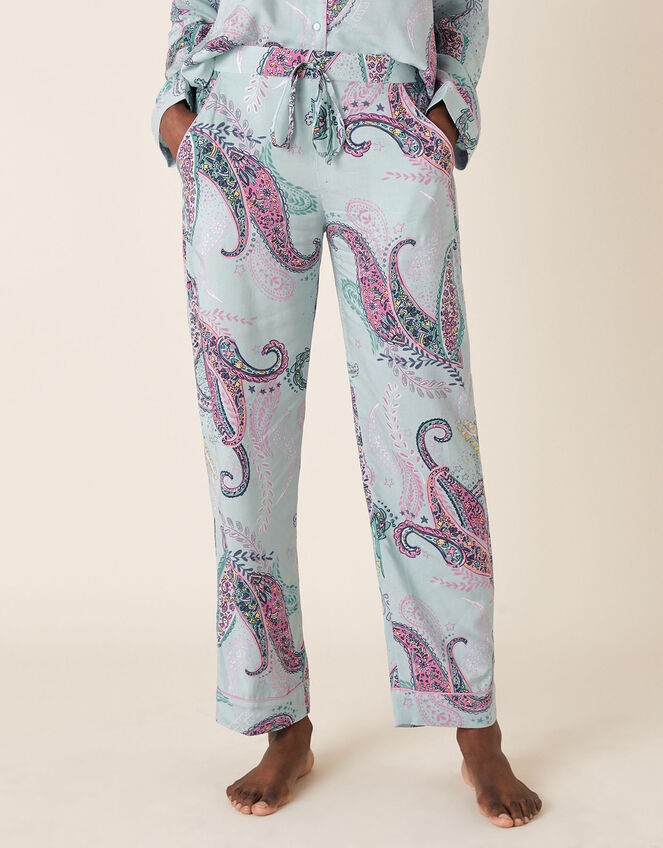 Paisley Print Pyjama Bottoms, Blue (BLUE), large