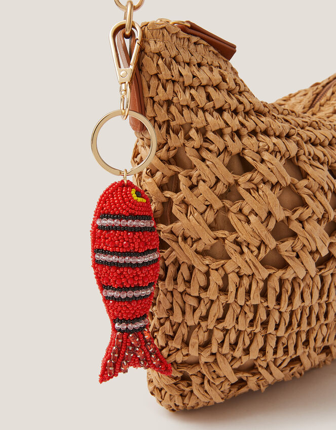 Fish Beaded Bag Charm, , large