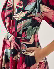 Jemima Floral Midi Shirt Dress, Red (RED), large