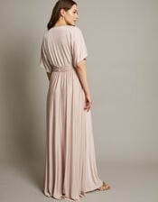 Jillian Drape Tie Waist Bridesmaid Dress, Pink (PINK), large