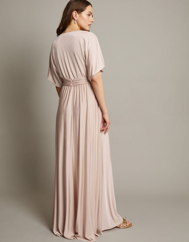 Jillian Drape Tie Waist Bridesmaid Dress, Pink (PINK), large