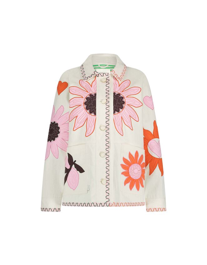 Fabienne Chapot Elody Embroidered Shacket, White (WHITE), large