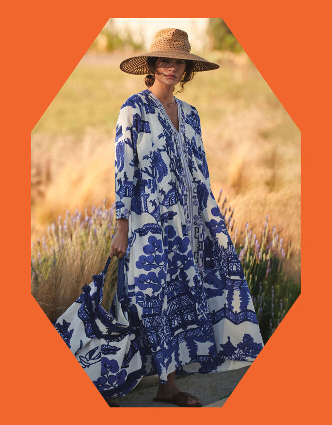 One Hundred Stars Willow Maxi Dress, Blue (BLUE), large